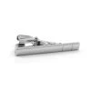 Short Silver-Tone Two Line Tie Clip