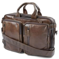 Dark Brown Multi Leather Bag