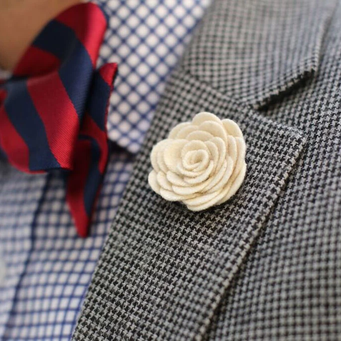 Ivory Rose Lapel Pin - Image 3