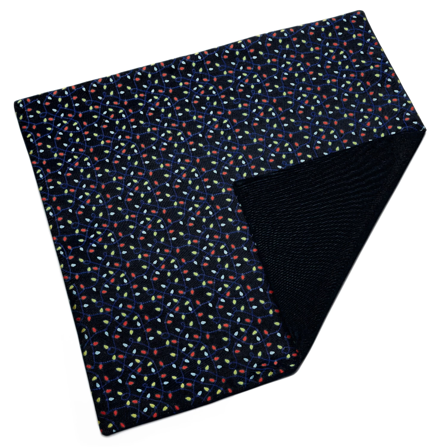 Black Christmas Light Pattern Pocket Square - Image 4