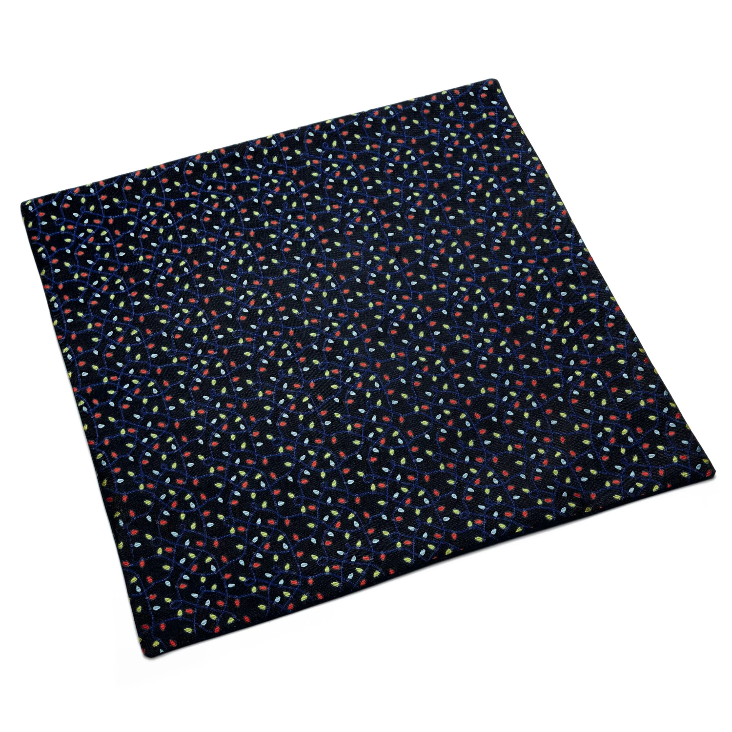 Black Christmas Light Pattern Pocket Square - Image 3