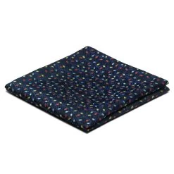Navy Blue Christmas Light Pattern Pocket Square