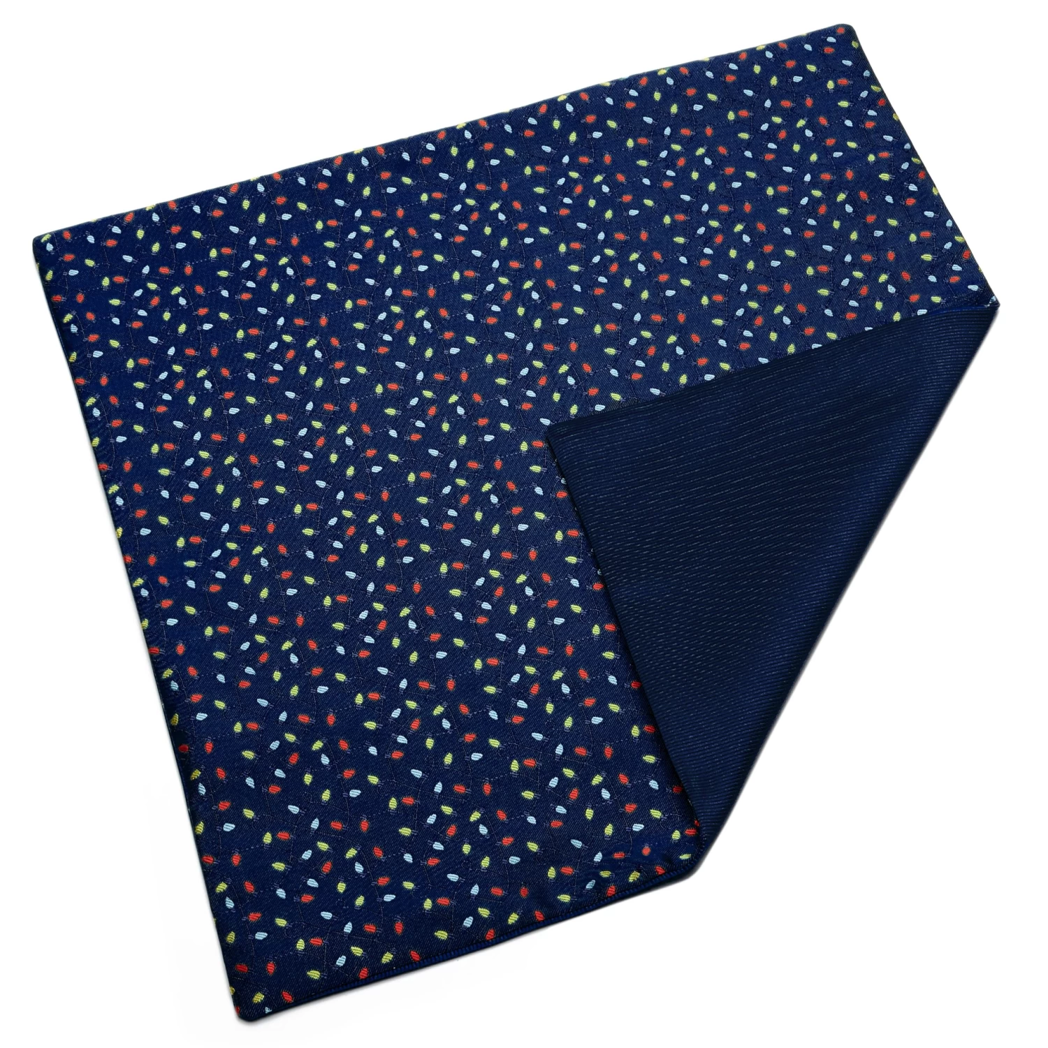 Navy Blue Christmas Light Pattern Pocket Square - Image 5