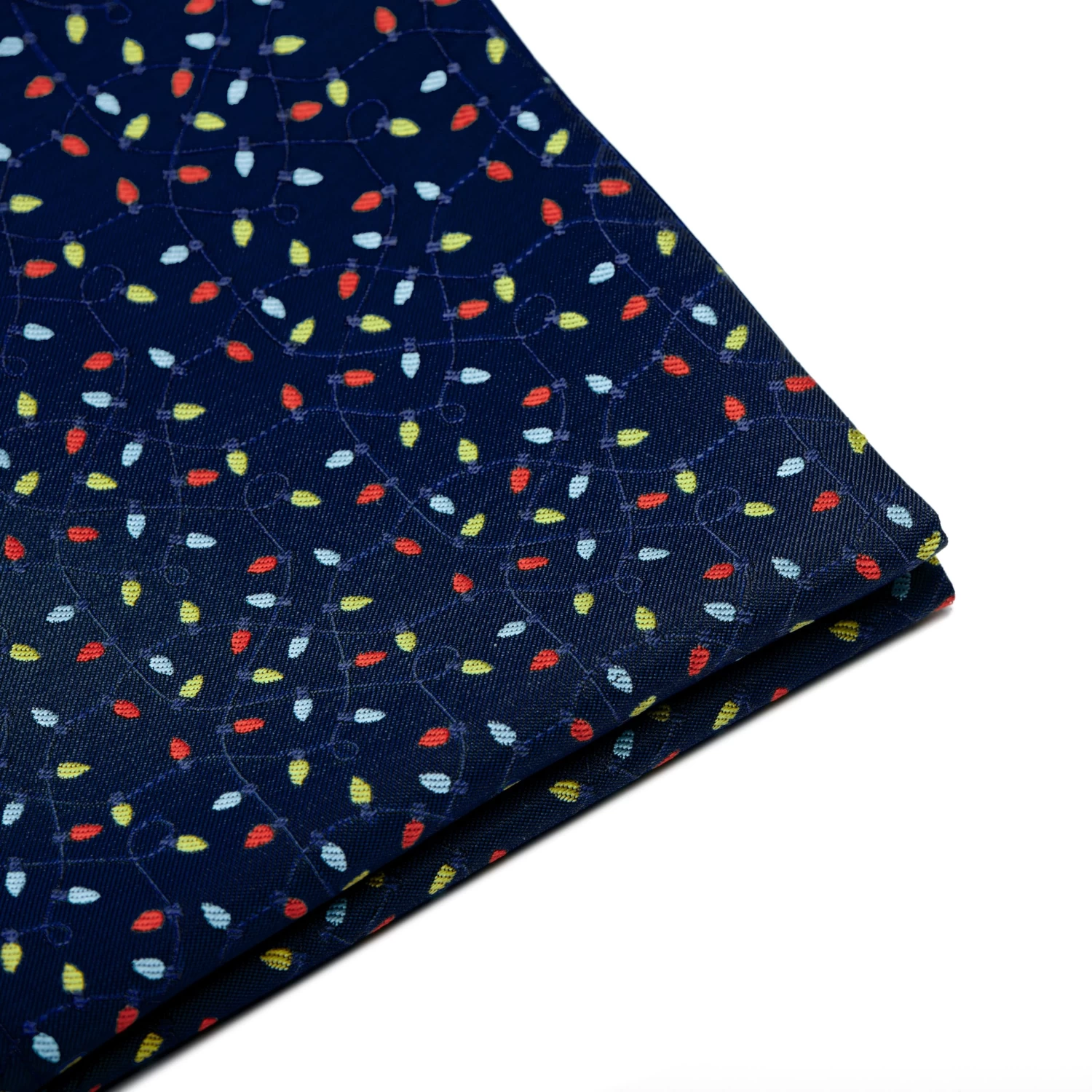 Navy Blue Christmas Light Pattern Pocket Square - Image 2