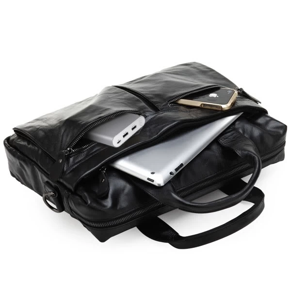 Black Mark Leather Computer Bag - Image 2