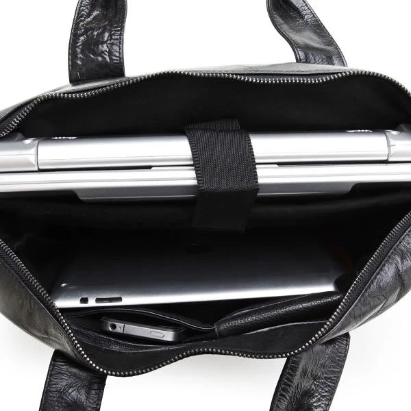 Black Mark Leather Computer Bag - Image 5