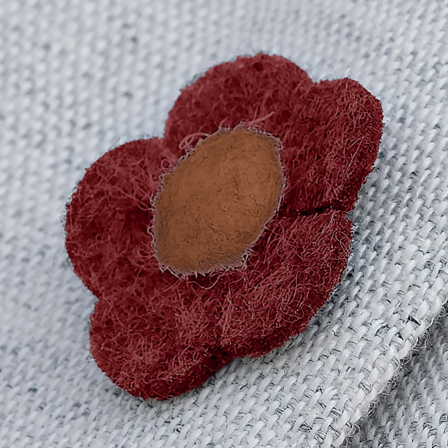 Bordeaux & True Brown Felt Flower Lapel Pin - Image 7