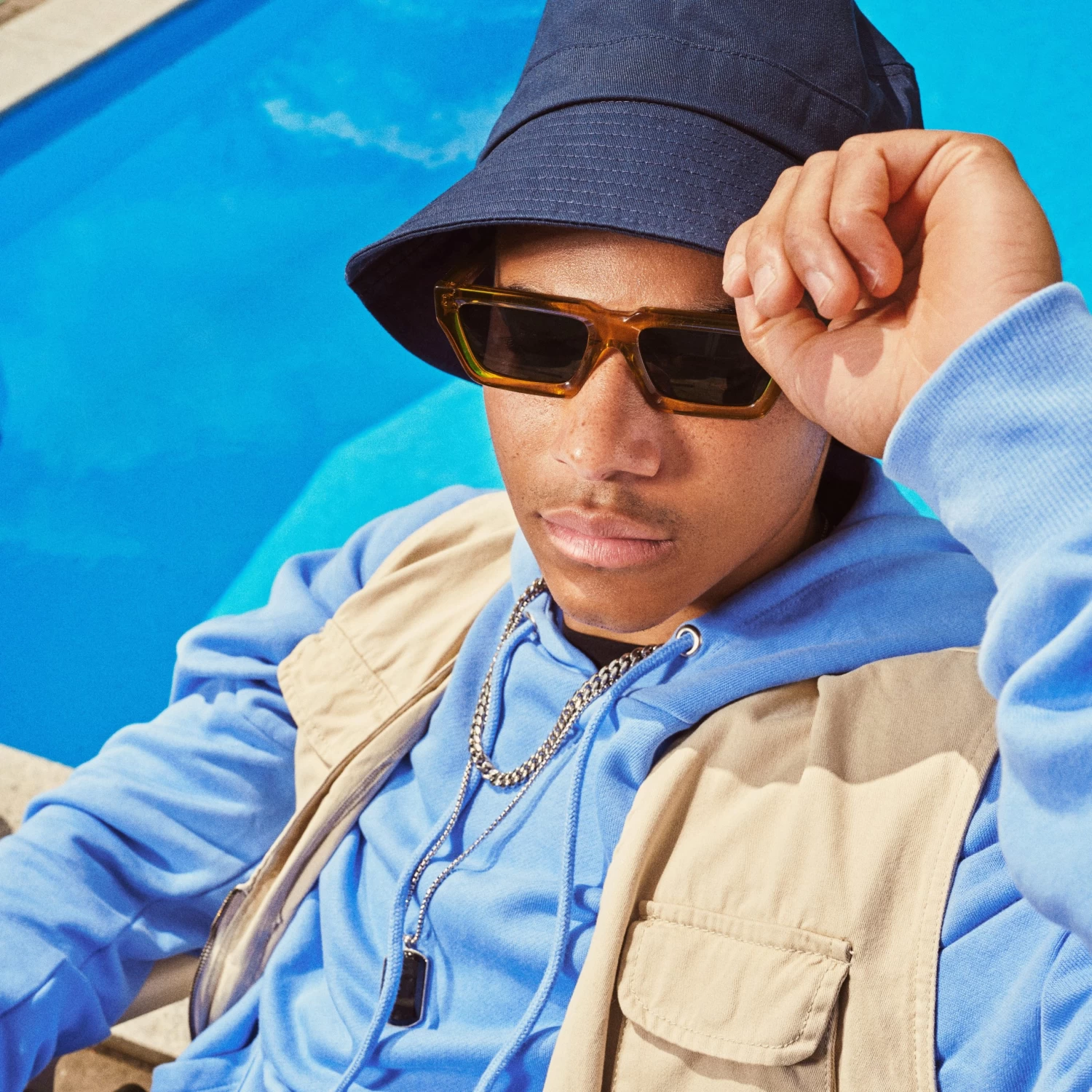 Lacuna | Navy Blue Cotton Bucket Hat - Image 2