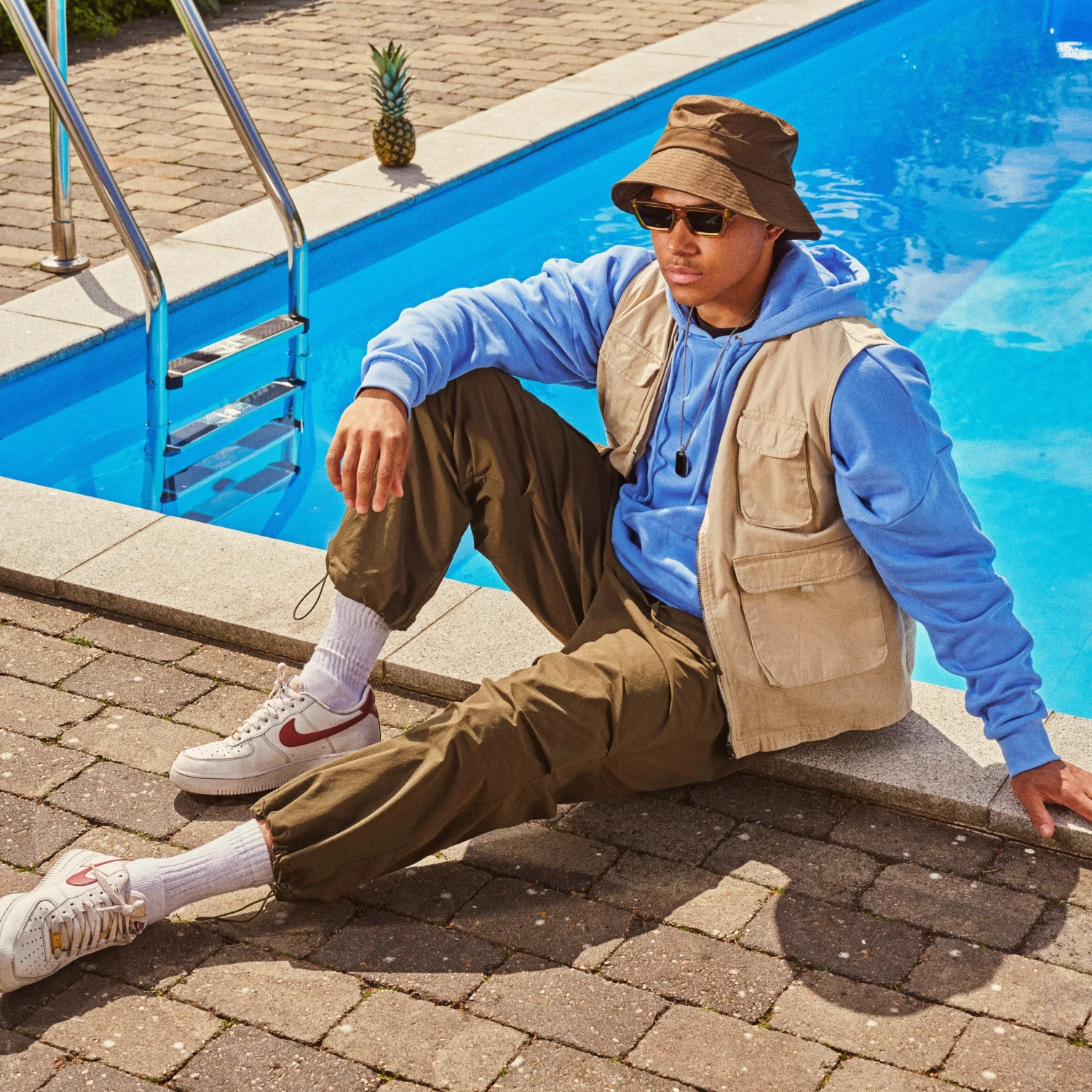 Lacuna | Army Green Cotton Bucket Hat - Image 3