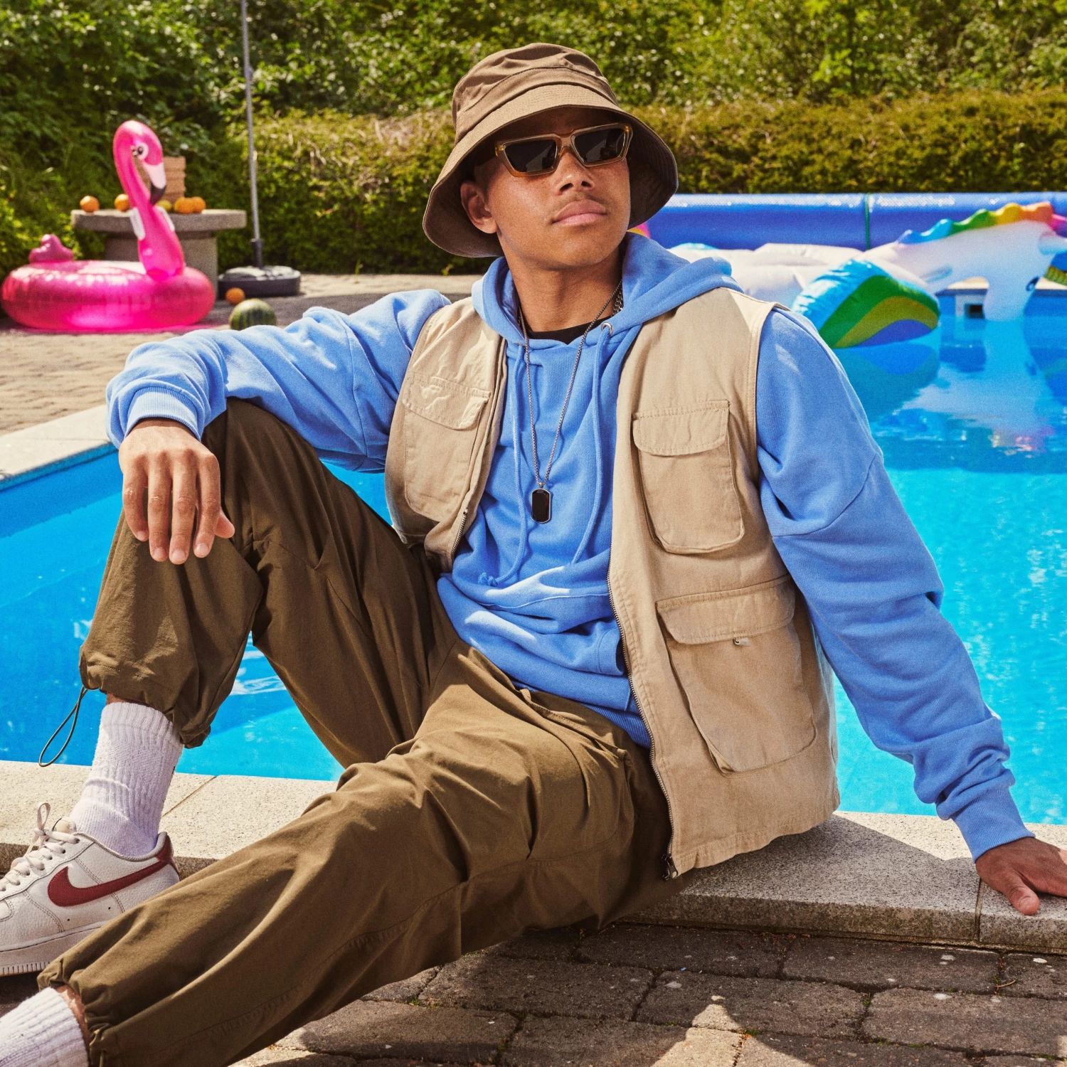 Lacuna | Army Green Cotton Bucket Hat - Image 2