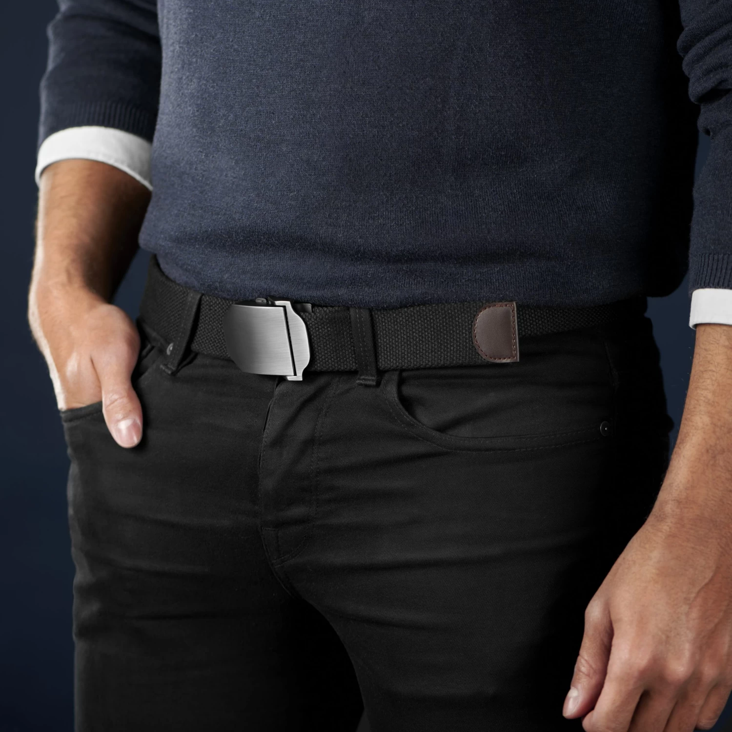 Casual Black Canvas Belt - Image 4