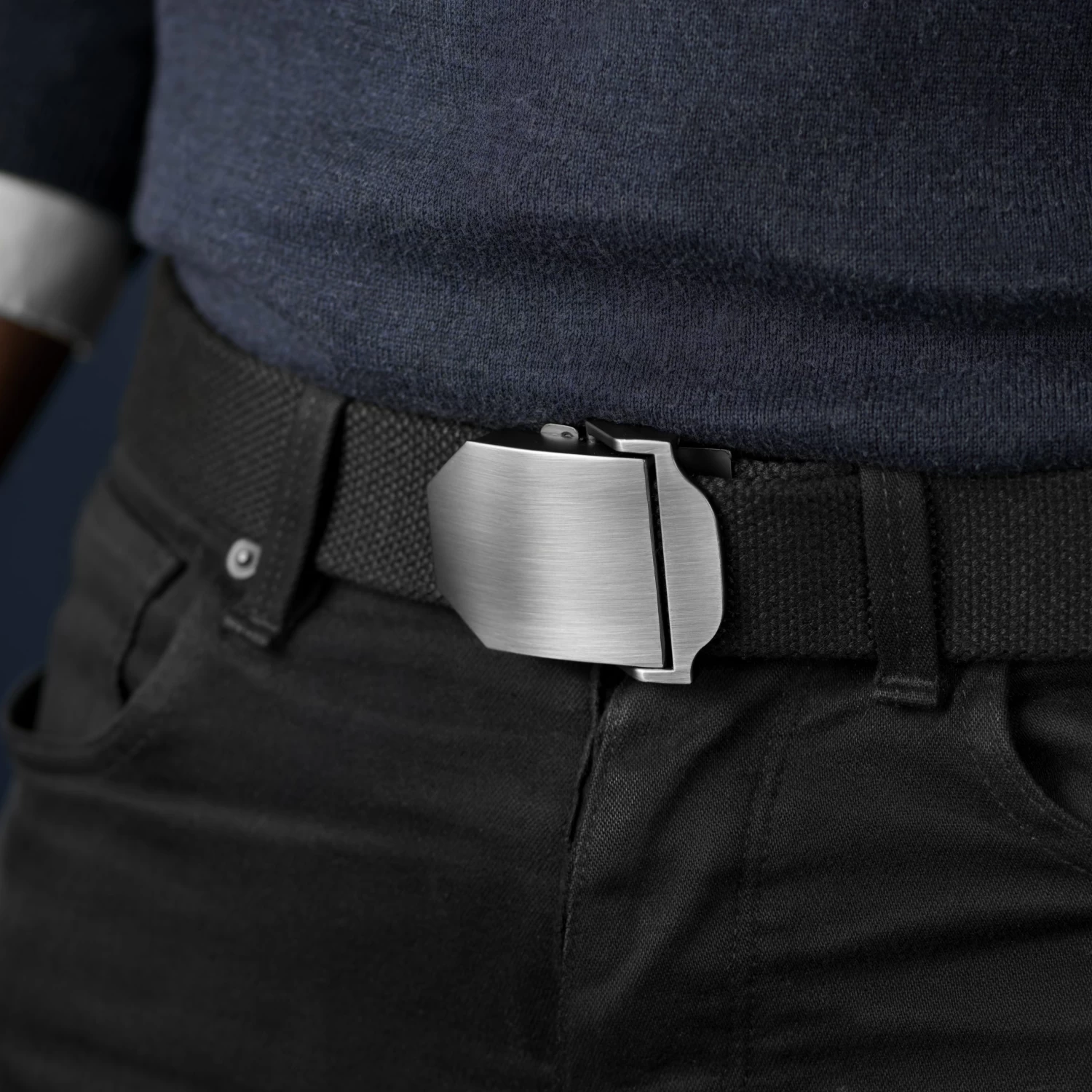 Casual Black Canvas Belt - Image 3