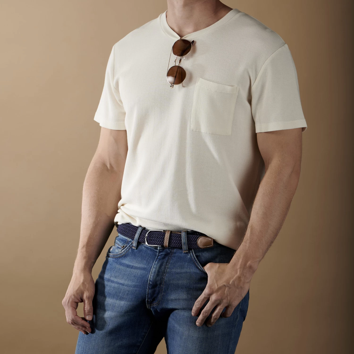 XL Dark Blue Canvas Elastic Belt - Image 6