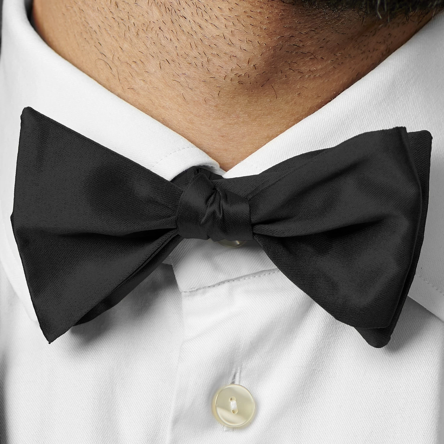 Black Basic Self-Tie Bow Tie - Image 5
