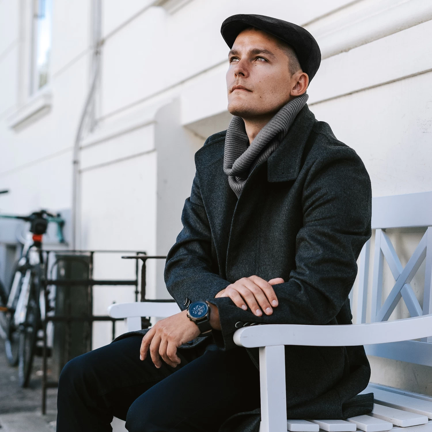 Fido | Classic Black & White Patterned Flat Cap - Image 4