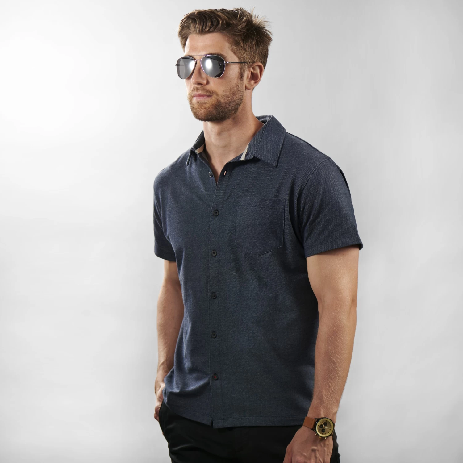 Silver-Tone & Smoke Grey Aviator Sunglasses - Image 5