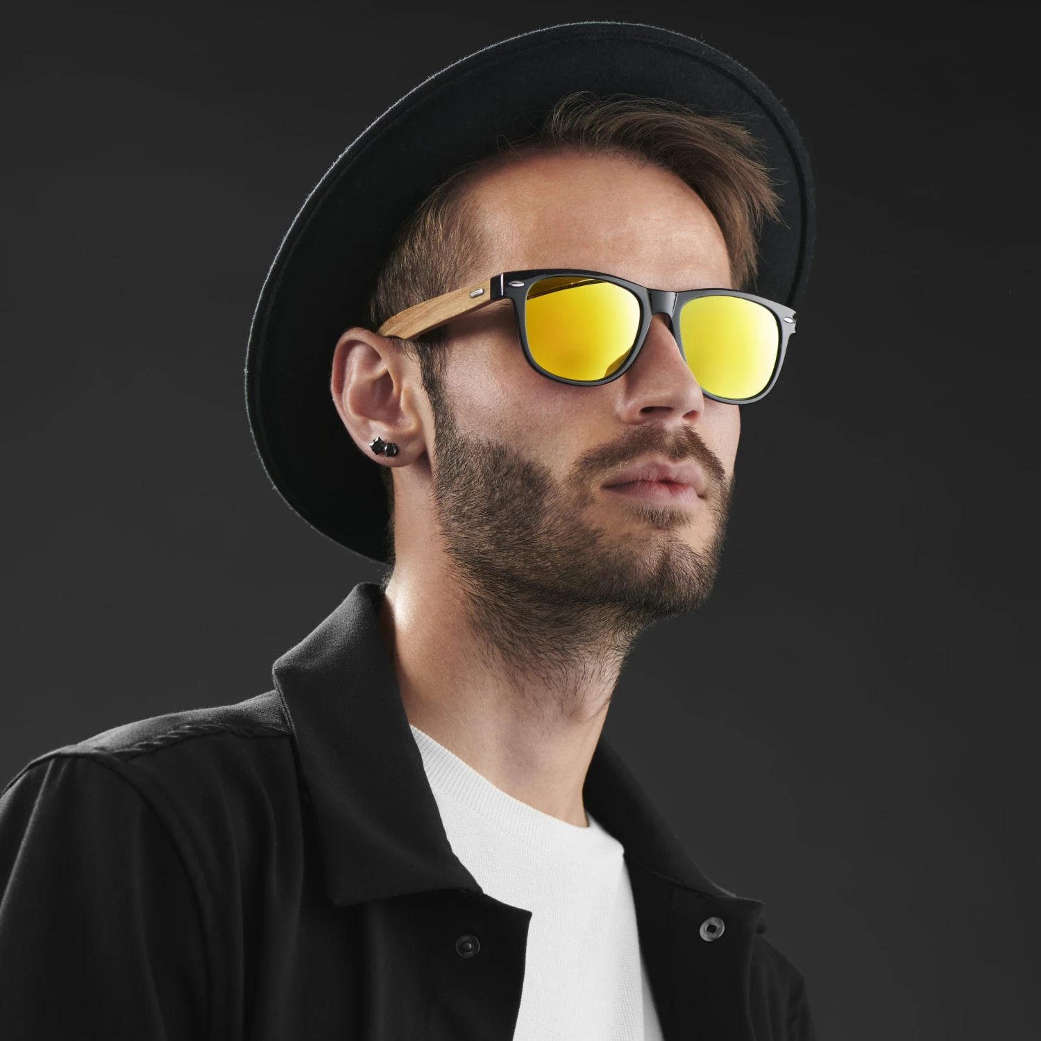 Black & Red Zebra Wood Mirror Sunglasses - Image 5