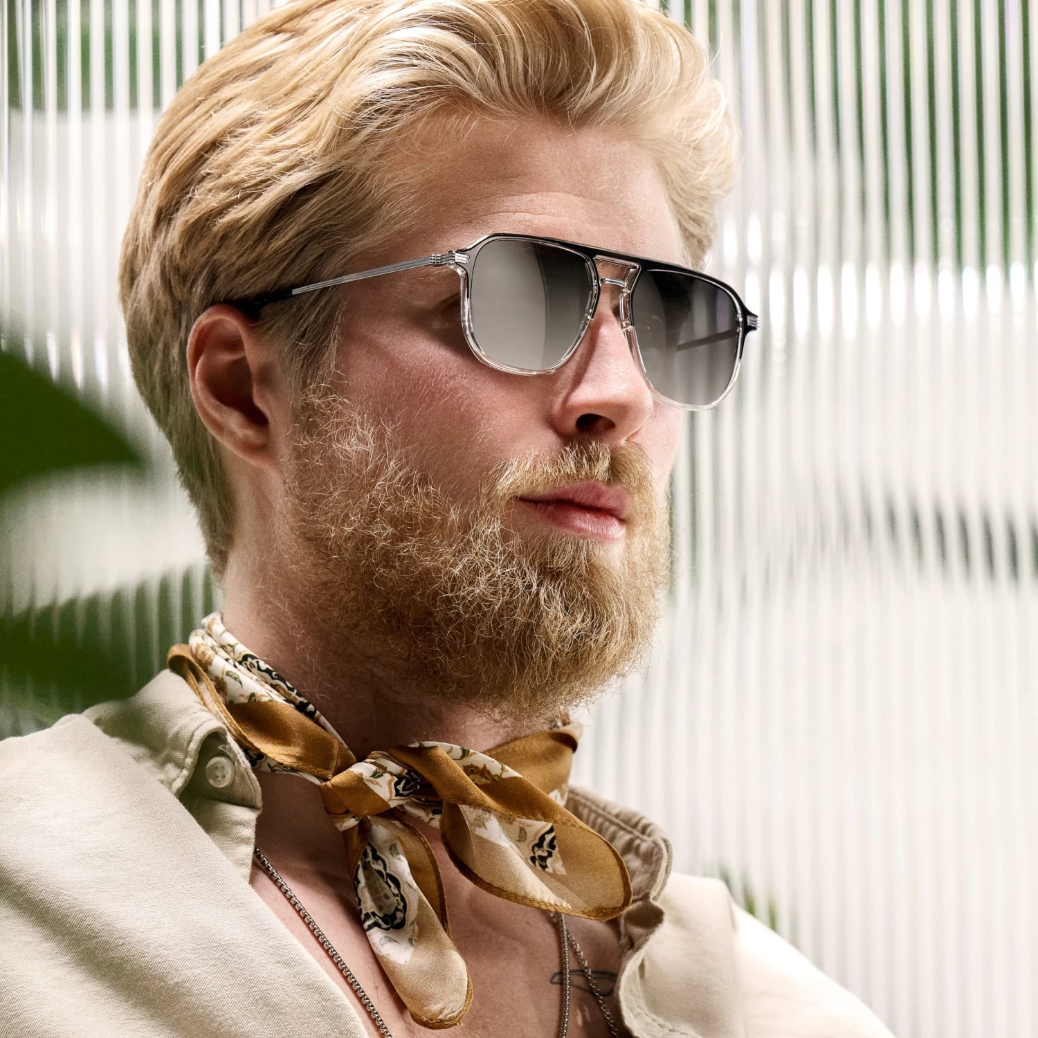 Occasus | Black & Transparent Double Bridge Medium Polarized Sunglasses - Image 2