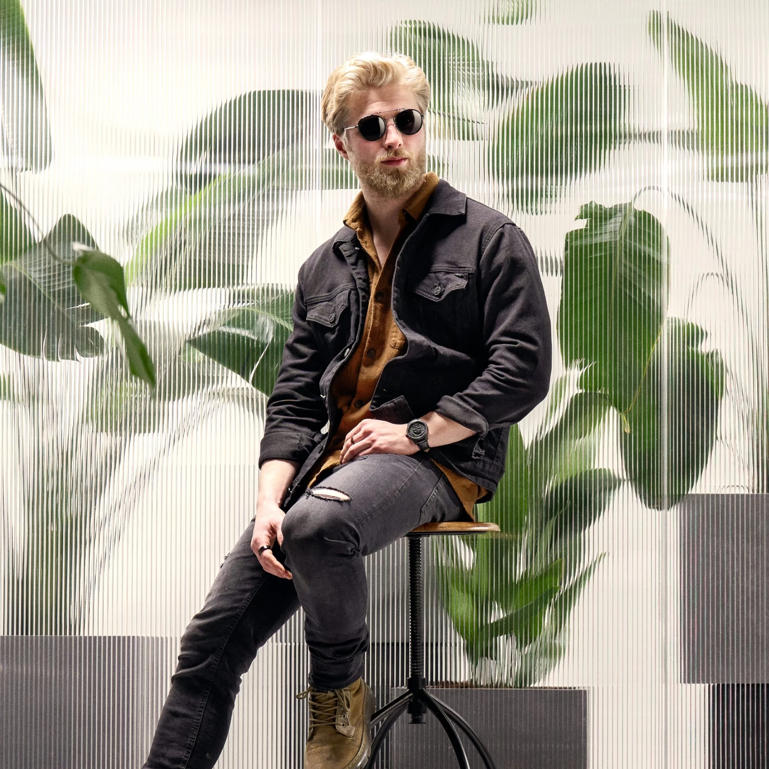 Occasus | Round Black Double Bridge Polarized Sunglasses - Image 3