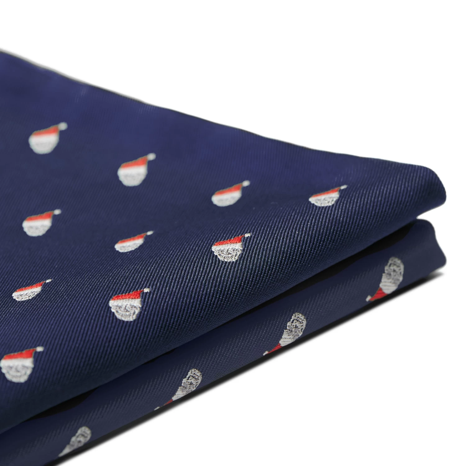 Navy Blue Christmas Skull Pattern Pocket Square - Image 3