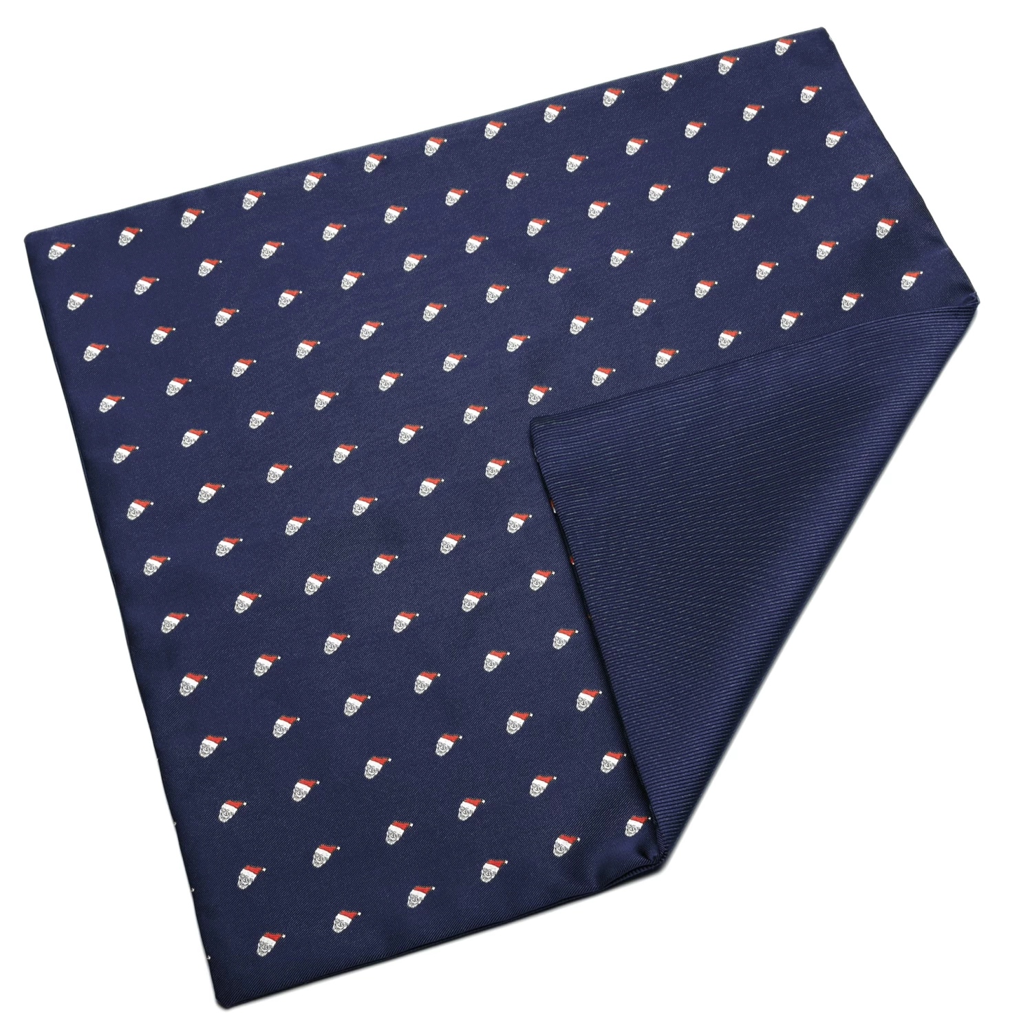 Navy Blue Christmas Skull Pattern Pocket Square - Image 5
