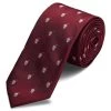Burgundy Christmas Skull Pattern Polyester Tie