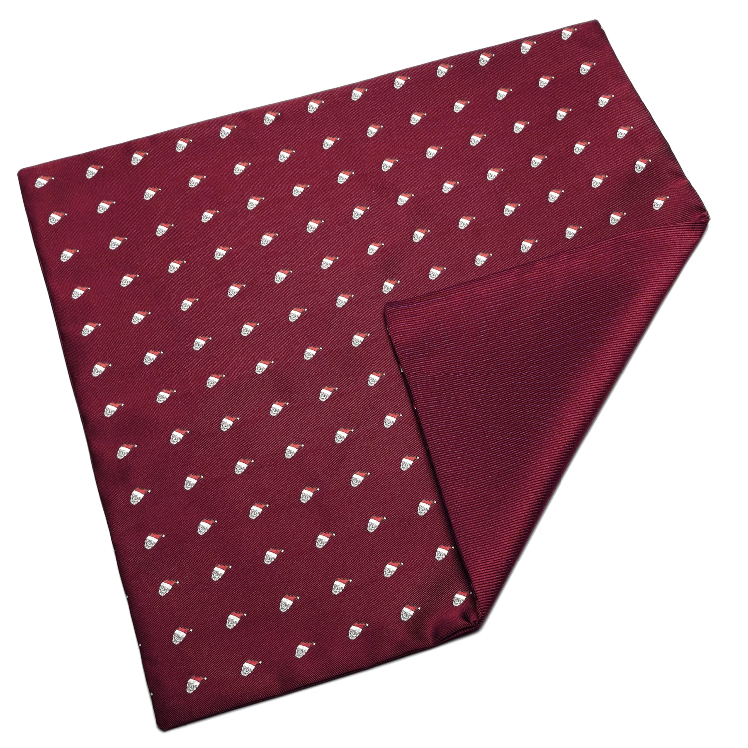 Burgundy Christmas Skull Pattern Pocket Square - Image 5