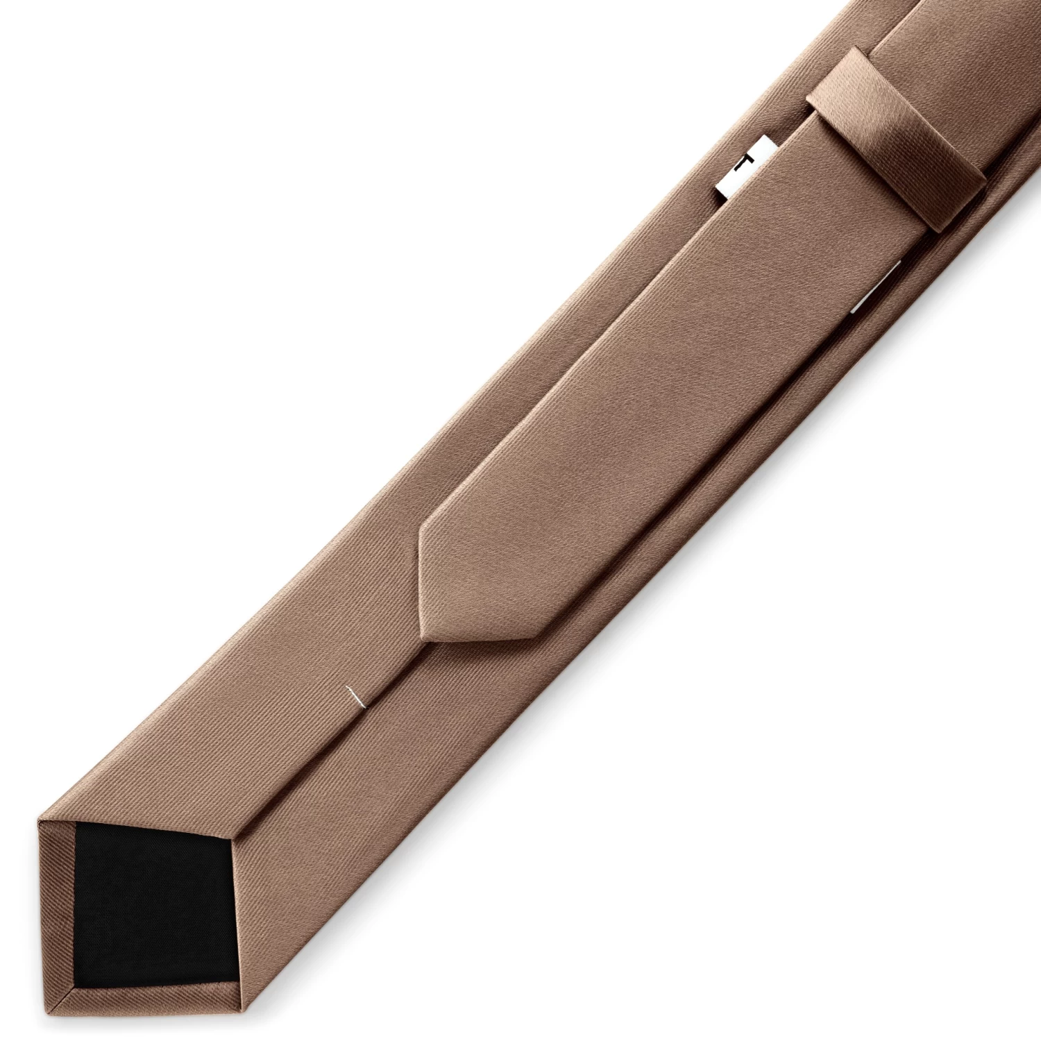 6 Cm Tan Satin Skinny Tie - Image 3
