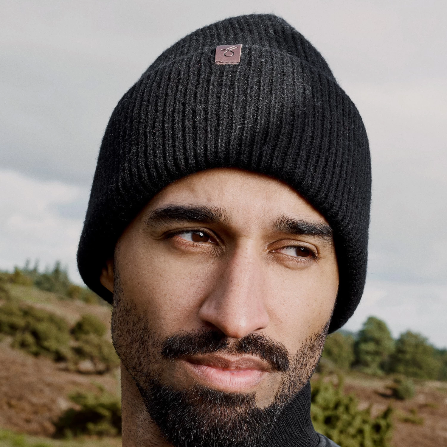 Hiems | Black Cuffed Recycled Wool Beanie - Image 6