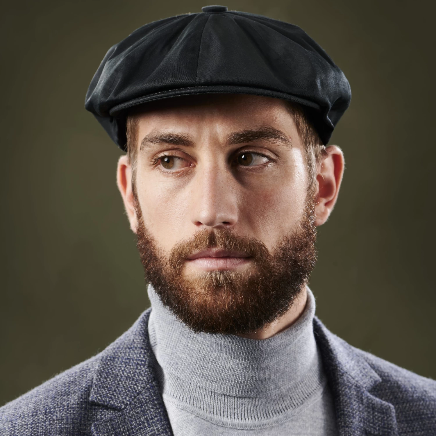Tirol | Black Cotton Newsboy Cap - Image 3