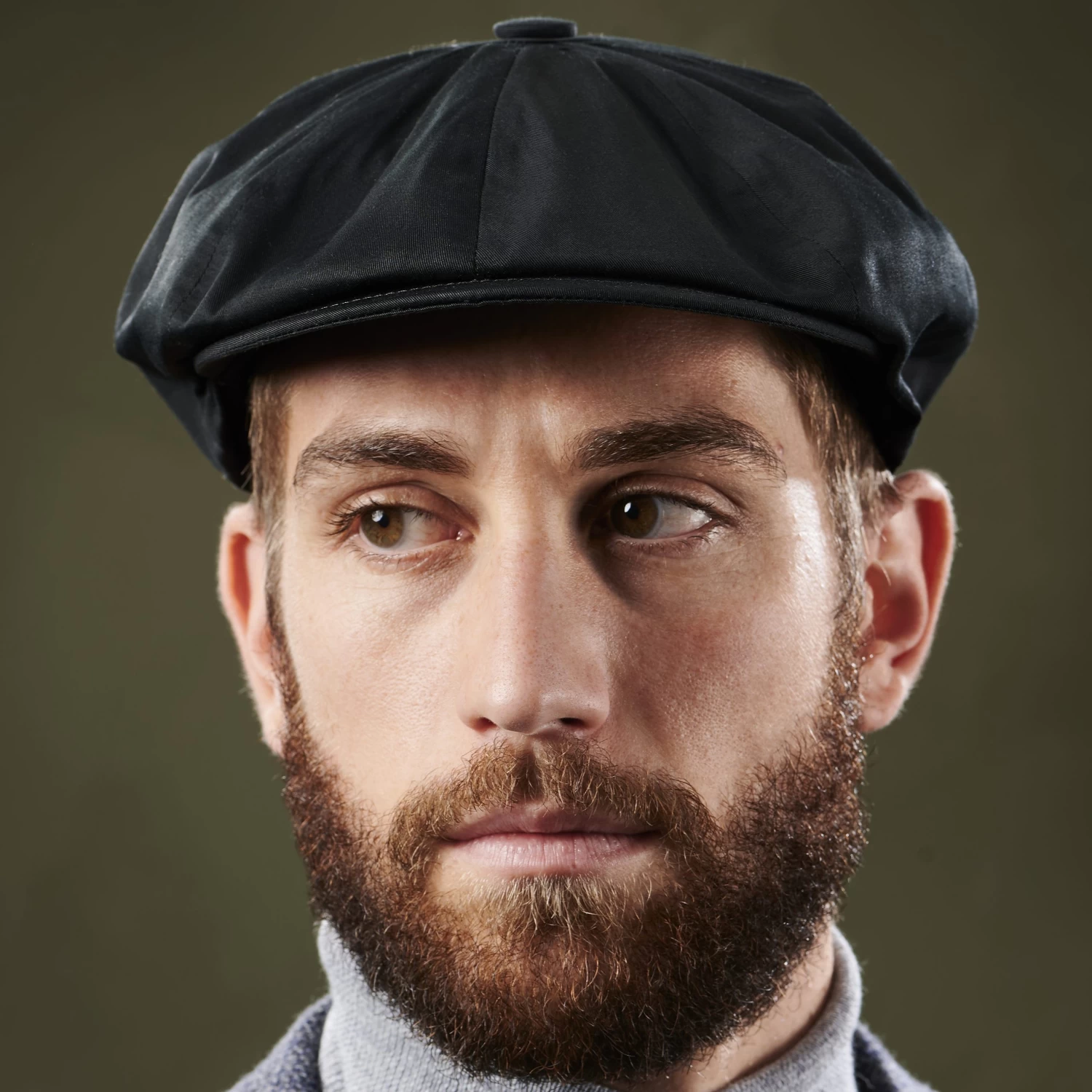 Tirol | Black Cotton Newsboy Cap - Image 8