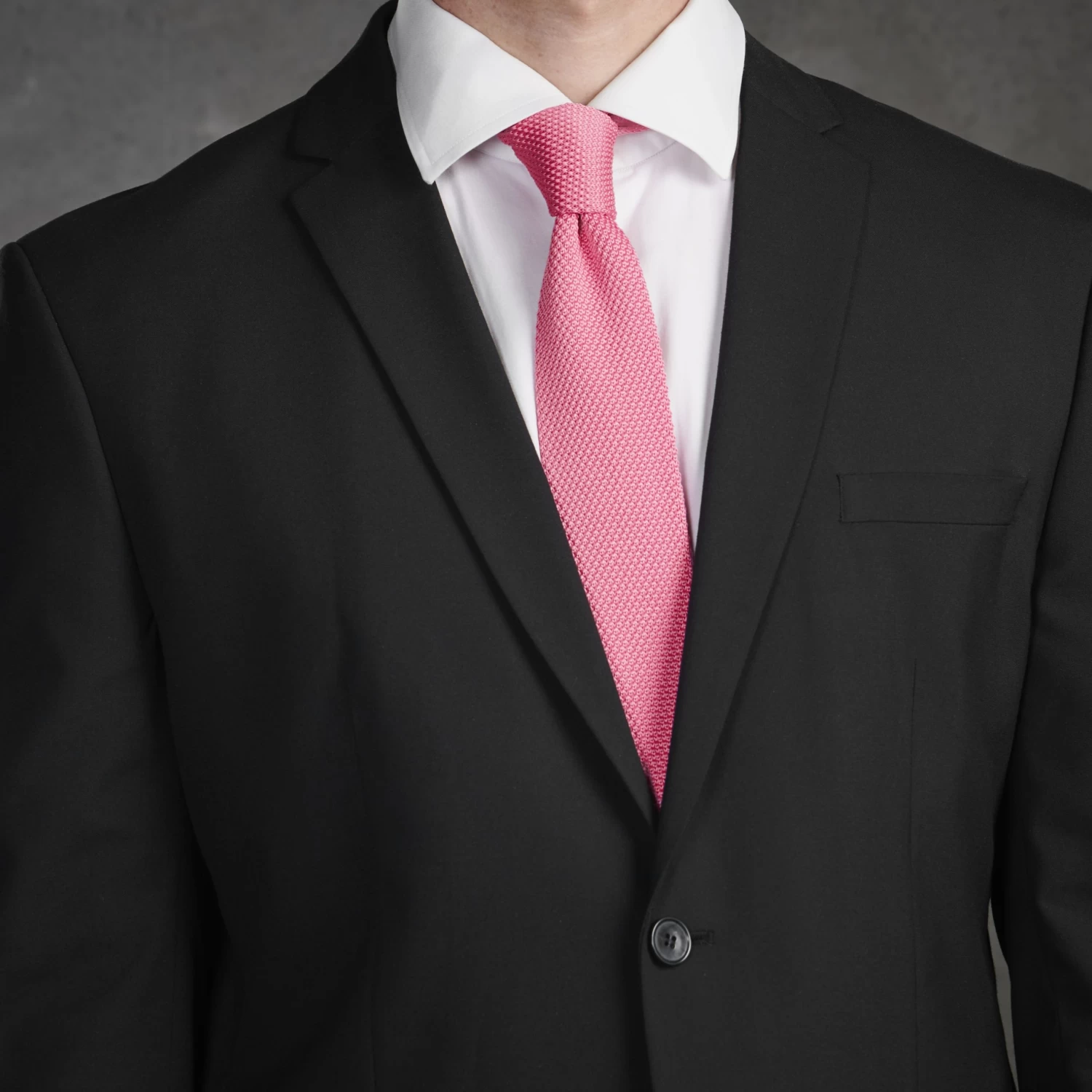 Hot Pink Polyester Knitted Tie - Image 5