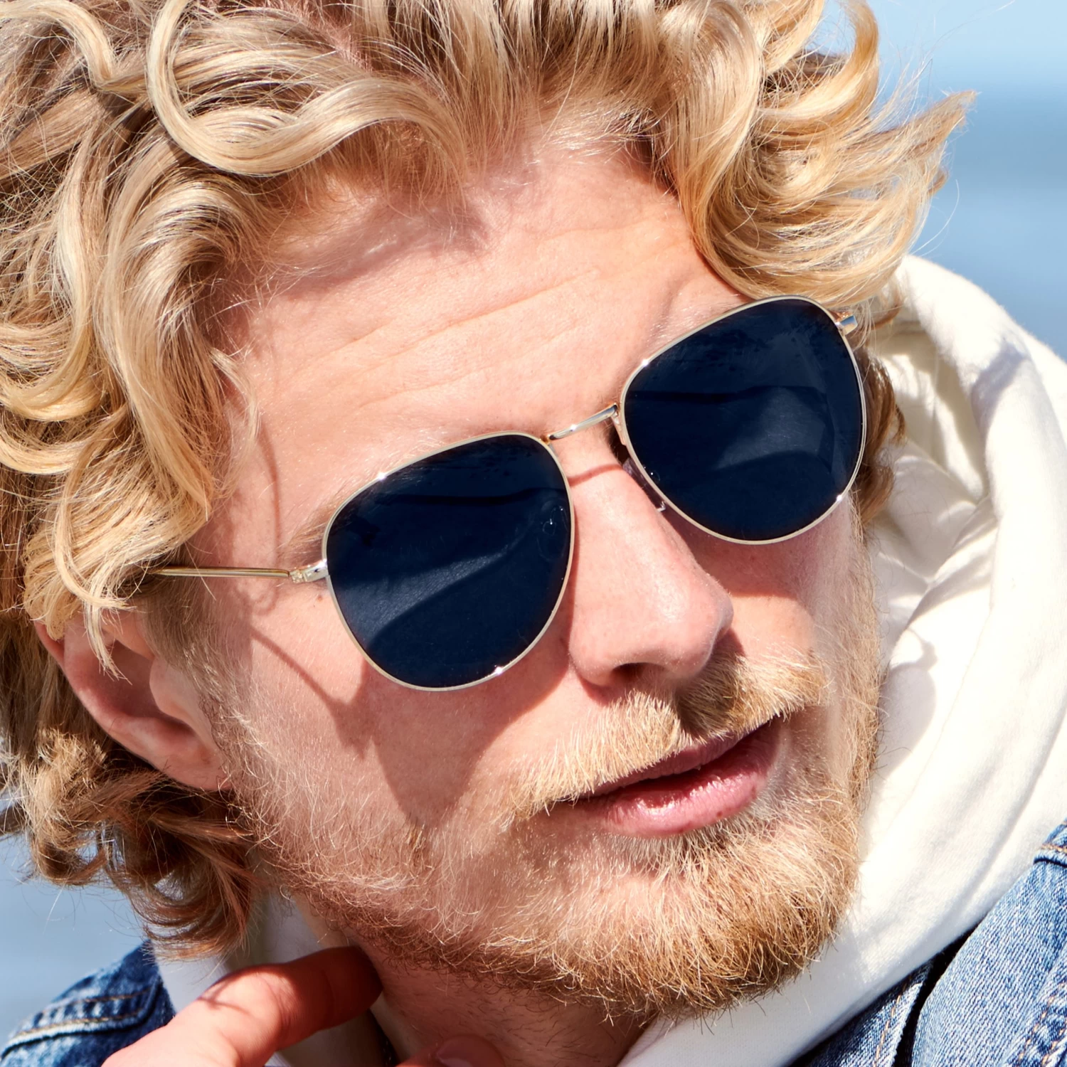 Thea | Gold-Tone & Smoke Grey Stainless Steel Aviator Sunglasses - Image 7