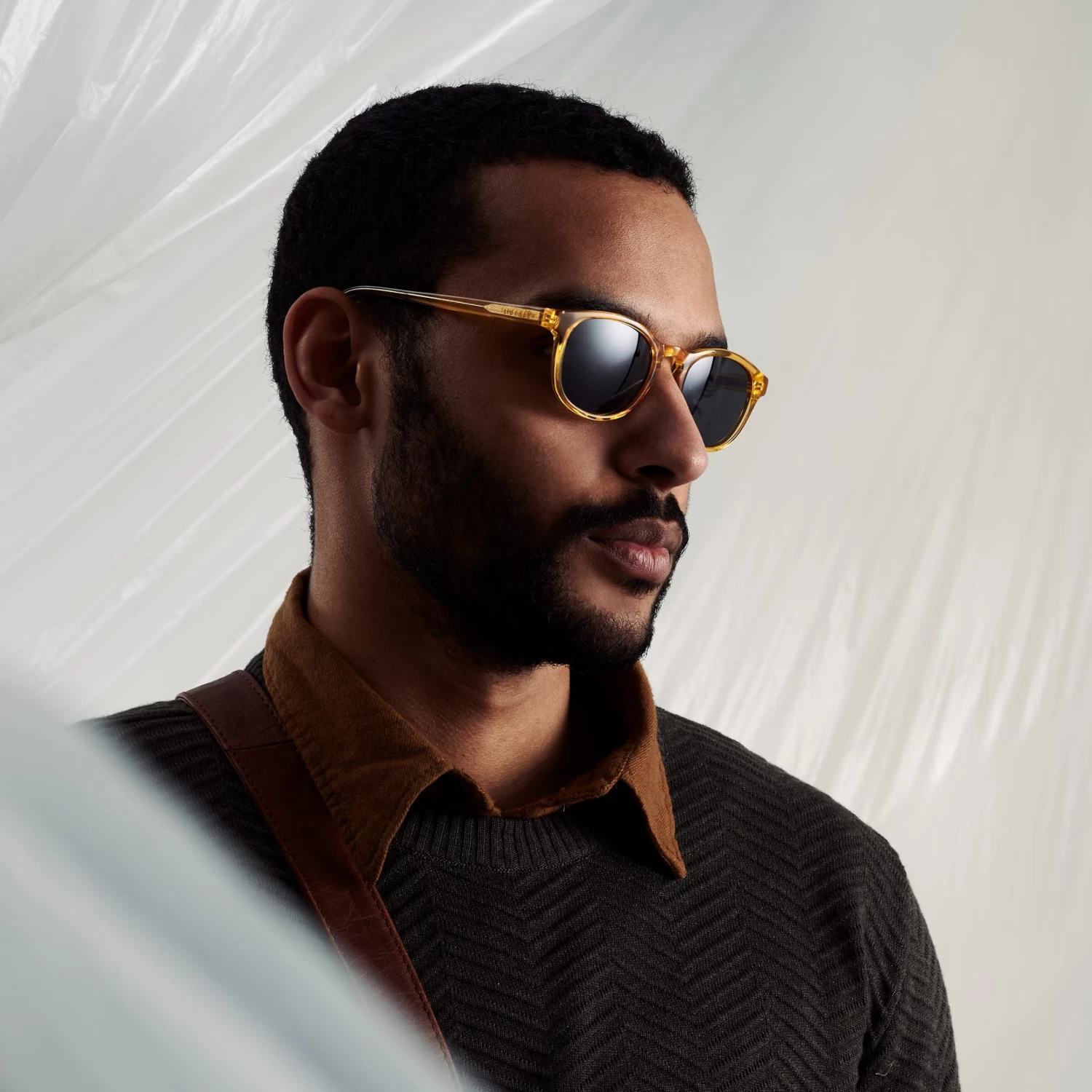 Classic Yellow & Dark Grey Polarised Sunglasses - Image 2