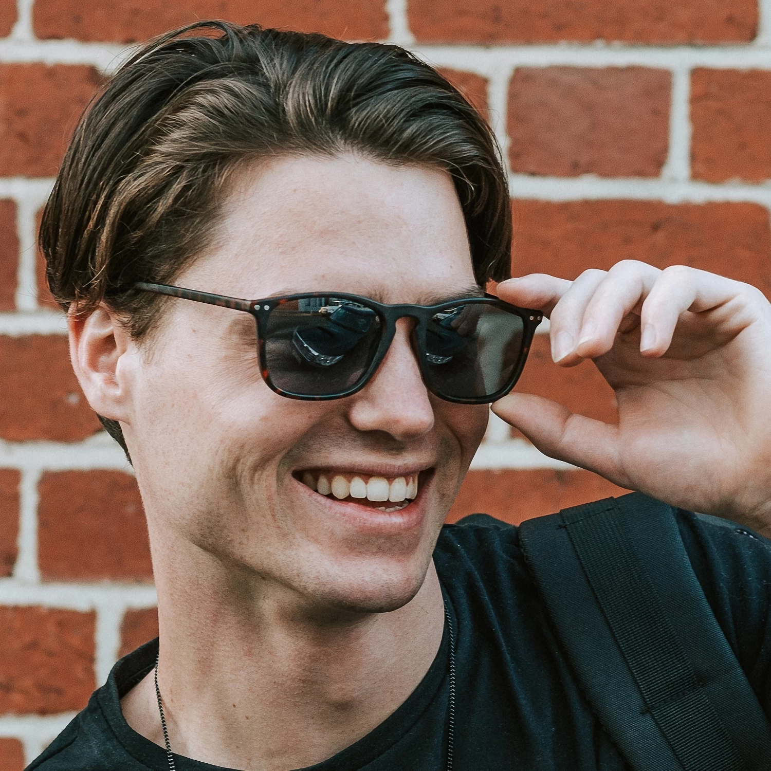 Wade | Tortoise & Dark Grey Polarised Square Sunglasses - Image 5