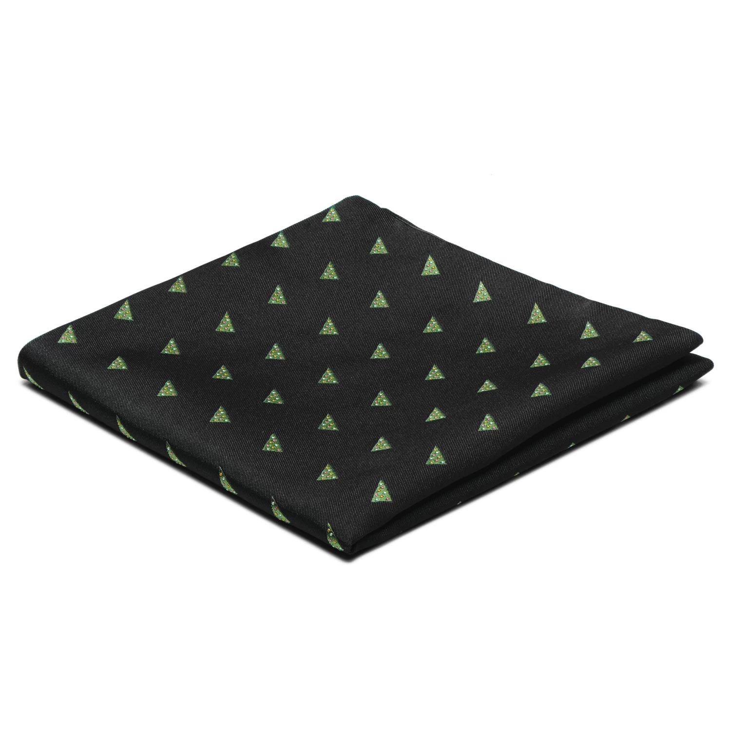 Black Christmas Tree Pattern Pocket Square