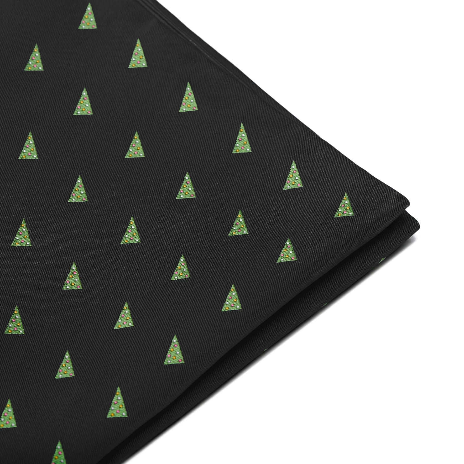 Black Christmas Tree Pattern Pocket Square - Image 2