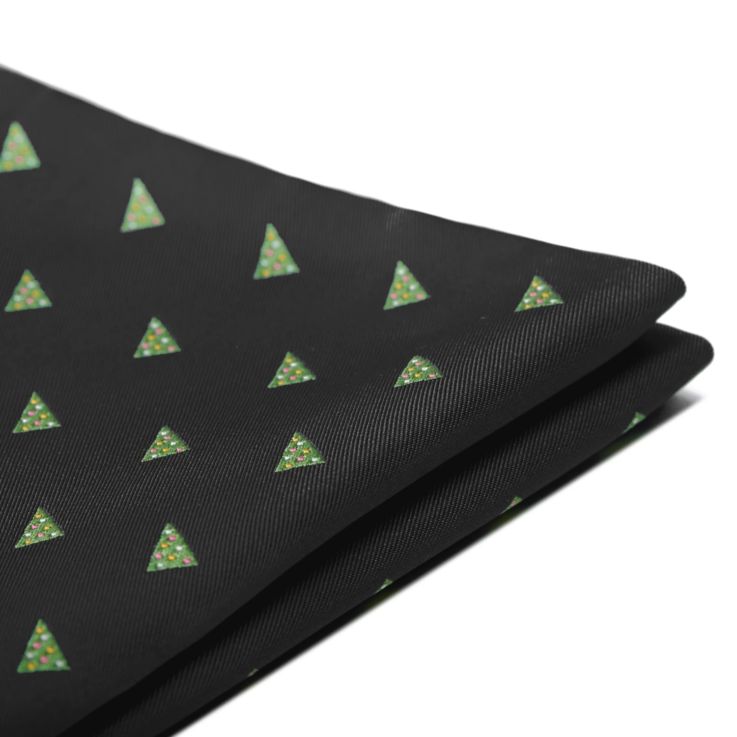 Black Christmas Tree Pattern Pocket Square - Image 3