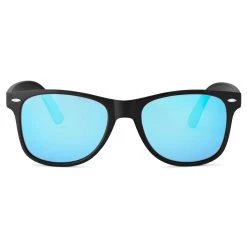 Black & Sky Blue Polarised Retro Sunglasses