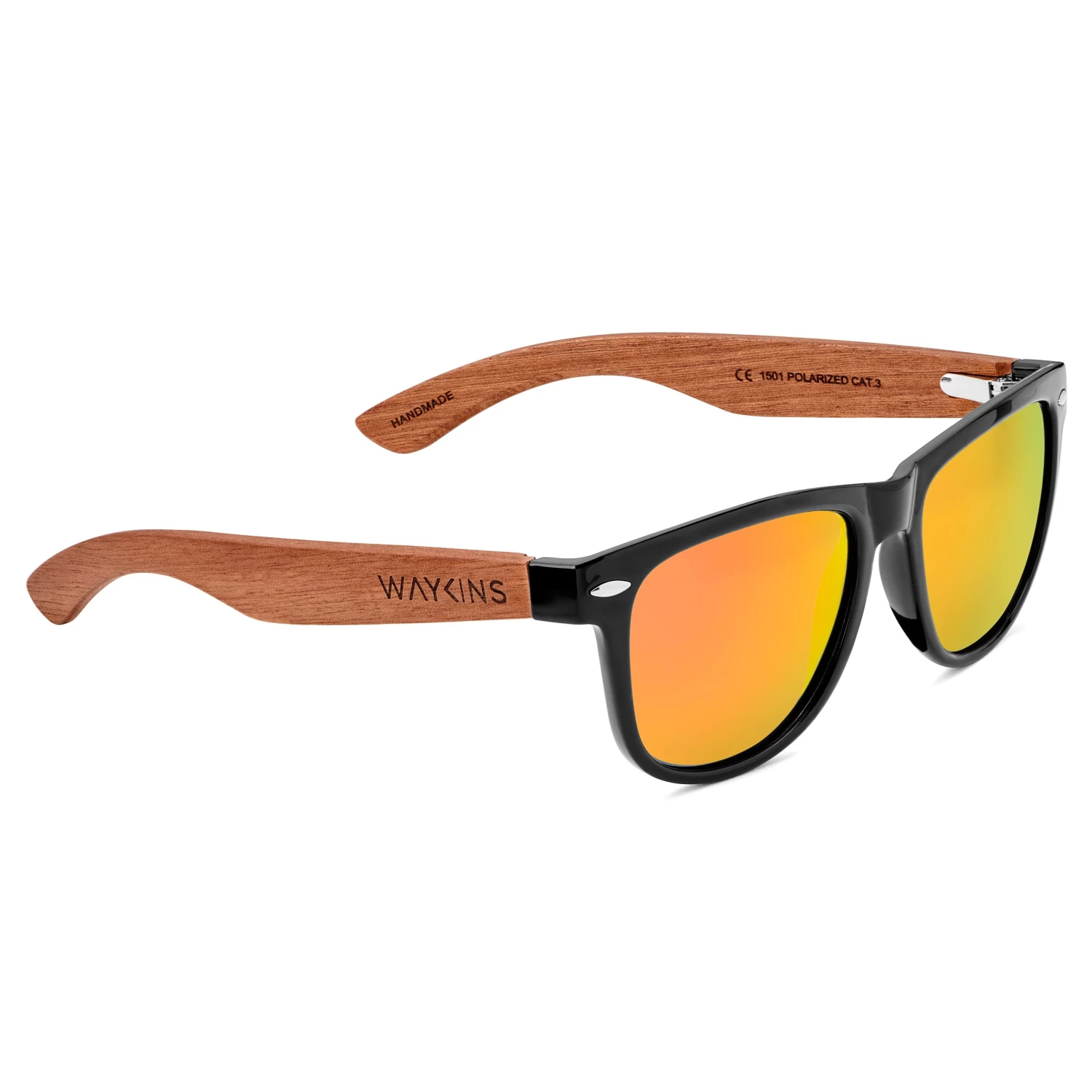 Black & Brown Wooden Sunglasses - Image 5