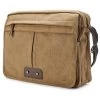 Vintage Caramel Canvas And Brown Leather Messenger Bag