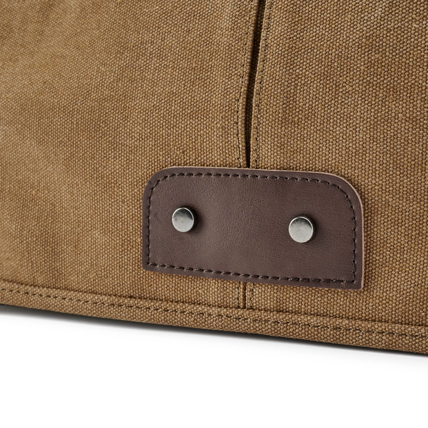 Vintage Caramel Canvas And Brown Leather Messenger Bag - Image 7