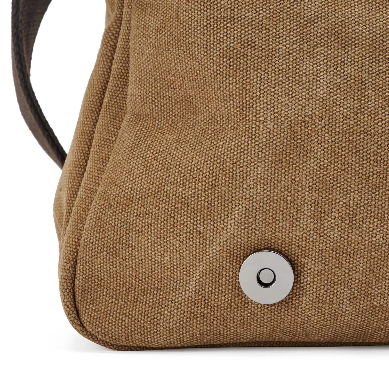 Vintage Caramel Canvas And Brown Leather Messenger Bag - Image 9