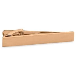 Novelle | Short Brushed Rose Gold-Tone Tie Bar