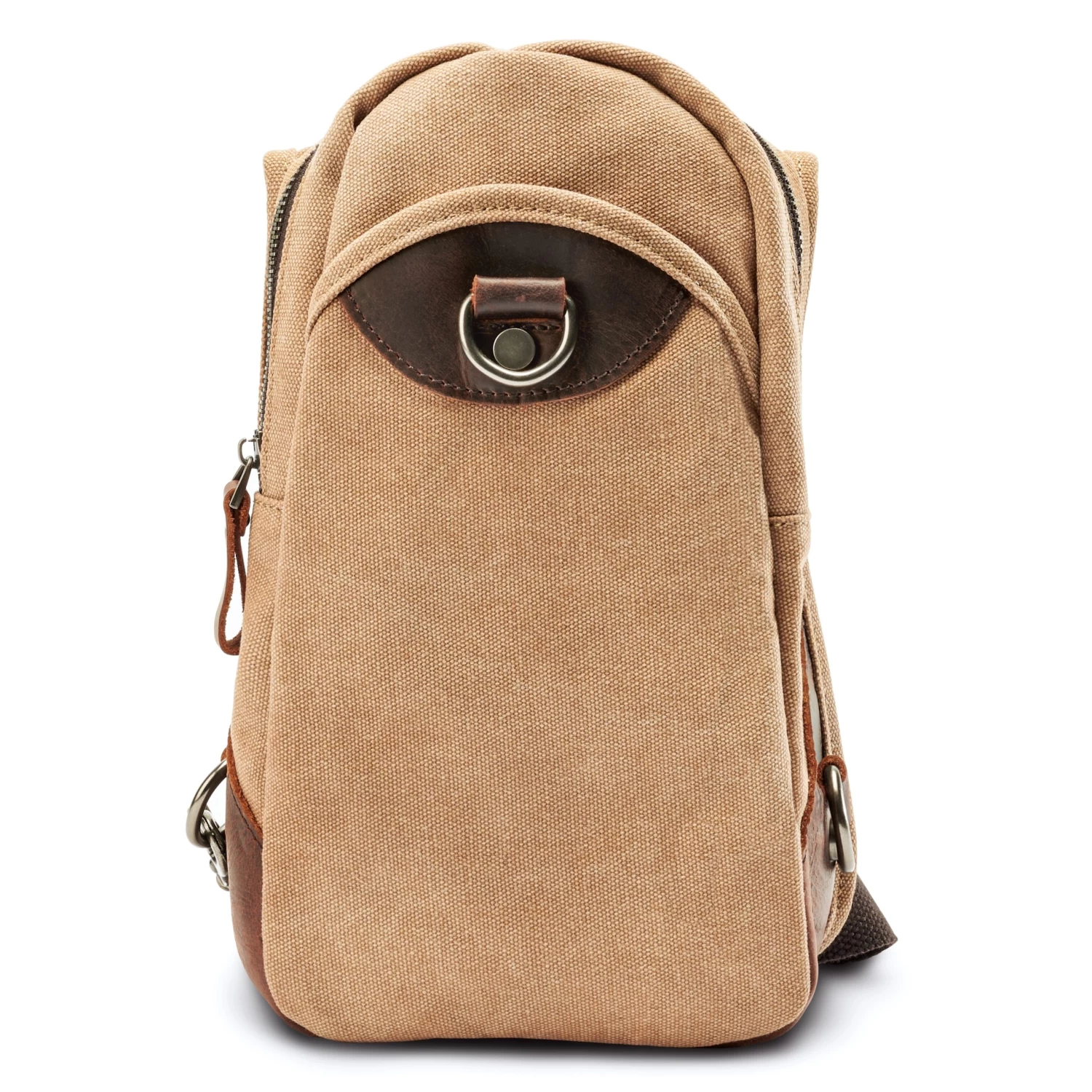 Tan Canvas & Brown Leather Shoulder Bag - Image 2