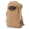 Tan Canvas & Brown Leather Shoulder Bag